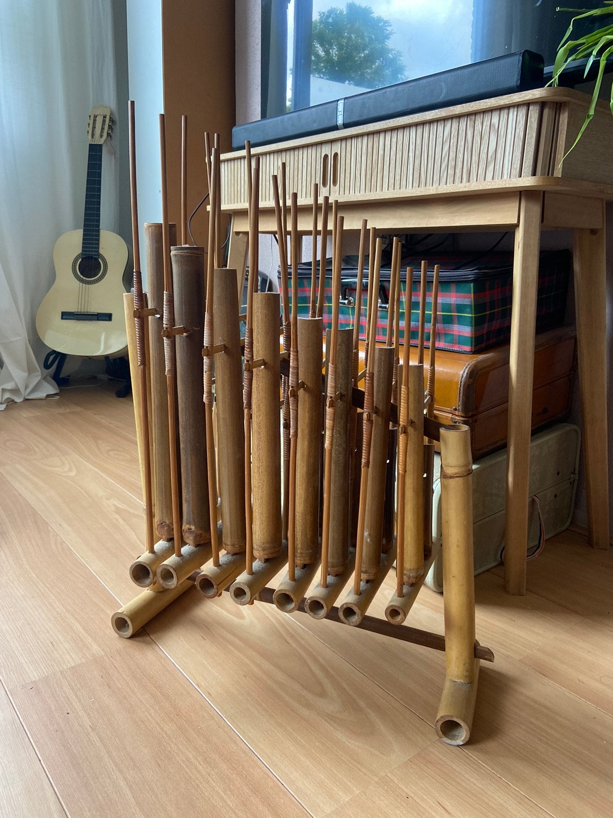 Angklung indonesisch muziek instrument bamboe groningen, Muziek en Instrumenten, Ophalen, Gebruikt
