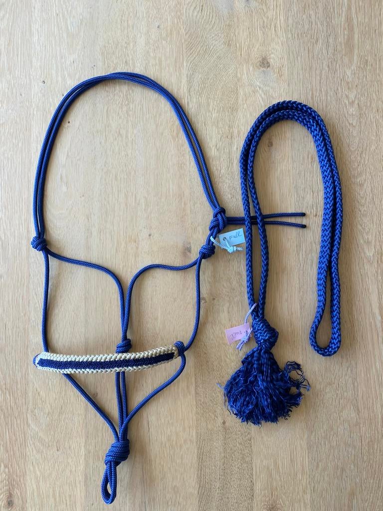 Nieuwe set: touwhalster + neckrope FULL navyblauw beige, Ophalen of Verzenden, Nieuw