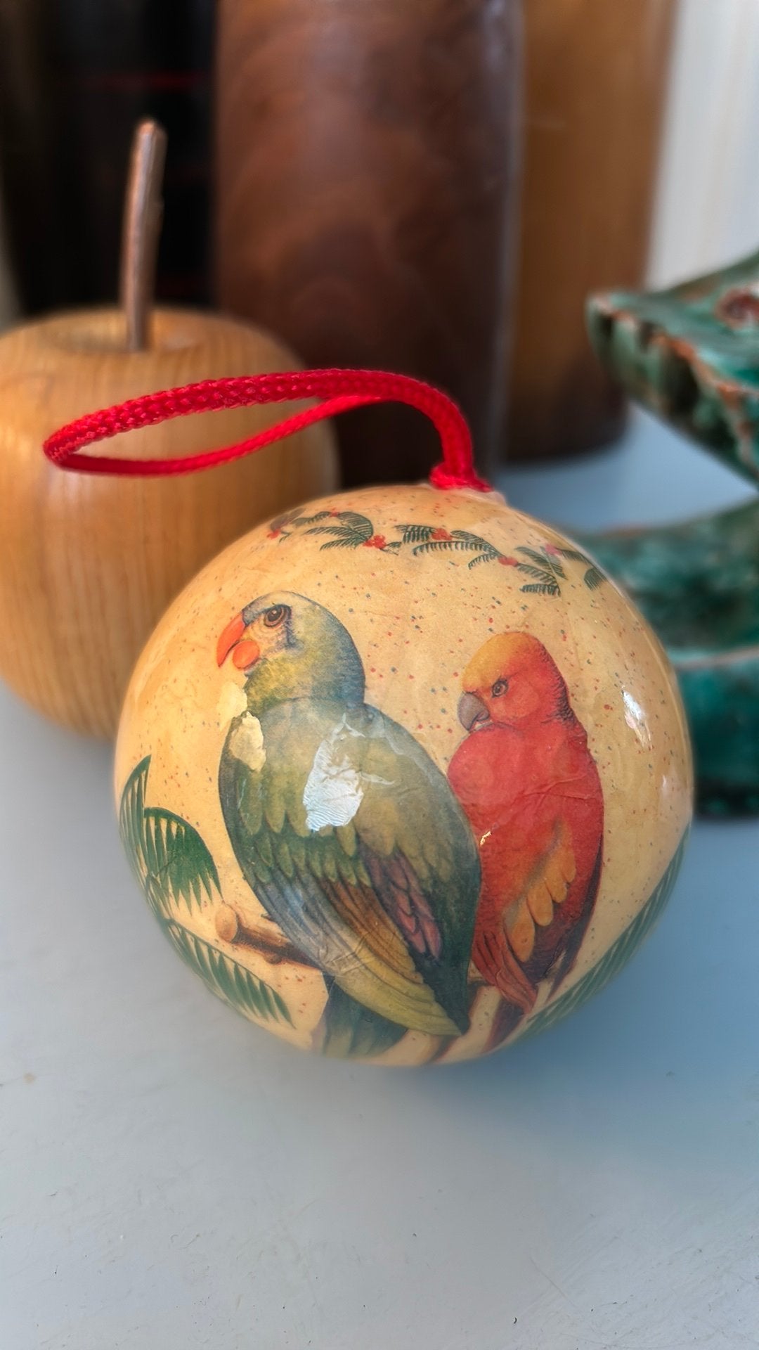 Vintage 1990 papier maché kerstbal Gisela Graham London, Diversen, Ophalen of Verzenden, Zo goed als nieuw