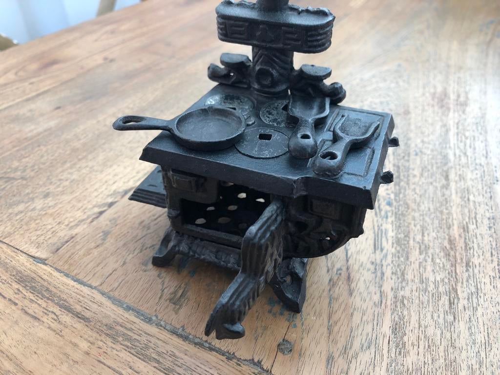 Gietijzeren Miniatuur Oventje - Decoratief, Antiek en Kunst, Ophalen of Verzenden