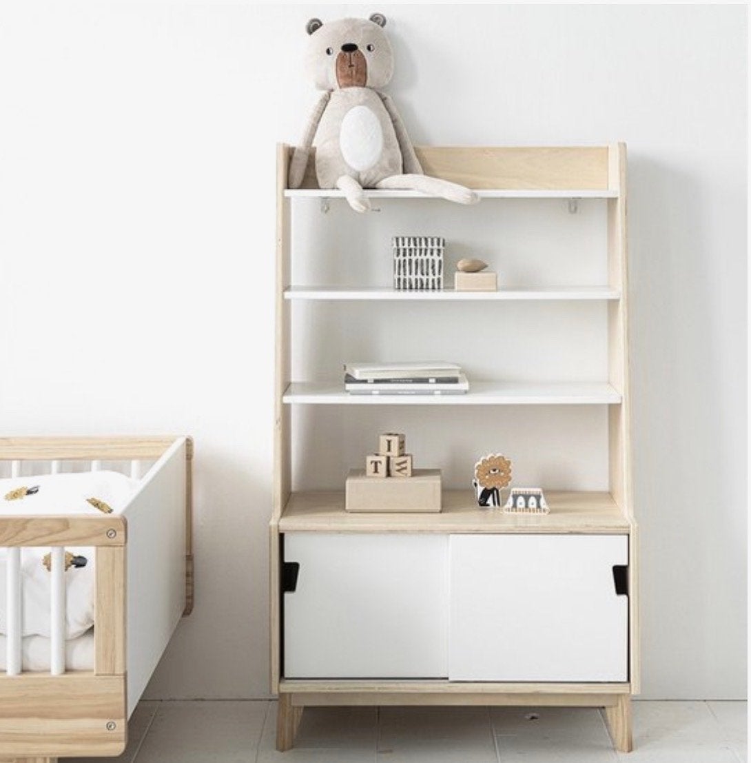Petit Amelie Kinderboekenkast montessorikast - Naturel/Wit, Ophalen, Gebruikt, Minder dan 50 cm, 90 tot 105 cm