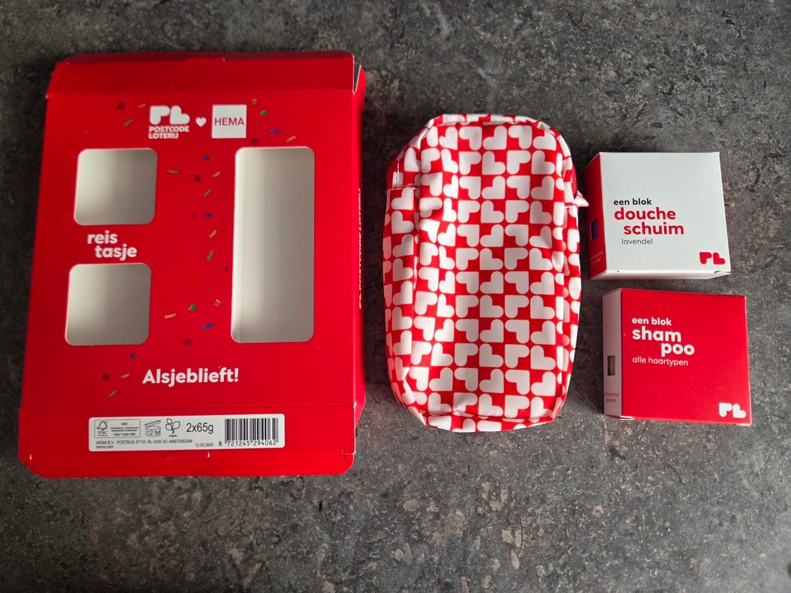 Postcodeloterij reistasje met doucheschuim en shampoo, Sieraden, Tassen en Uiterlijk, Uiterlijk | Lichaamsverzorging, Nieuw, Bad & Douche
