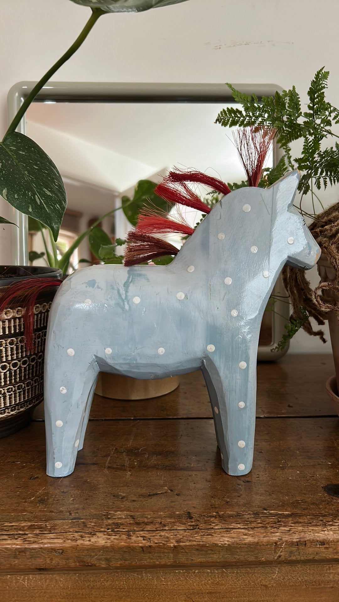 Vintage 1990s Ikea Dala paard Stolle Katarina Brieditis, Ophalen of Verzenden, Beeld, Hout
