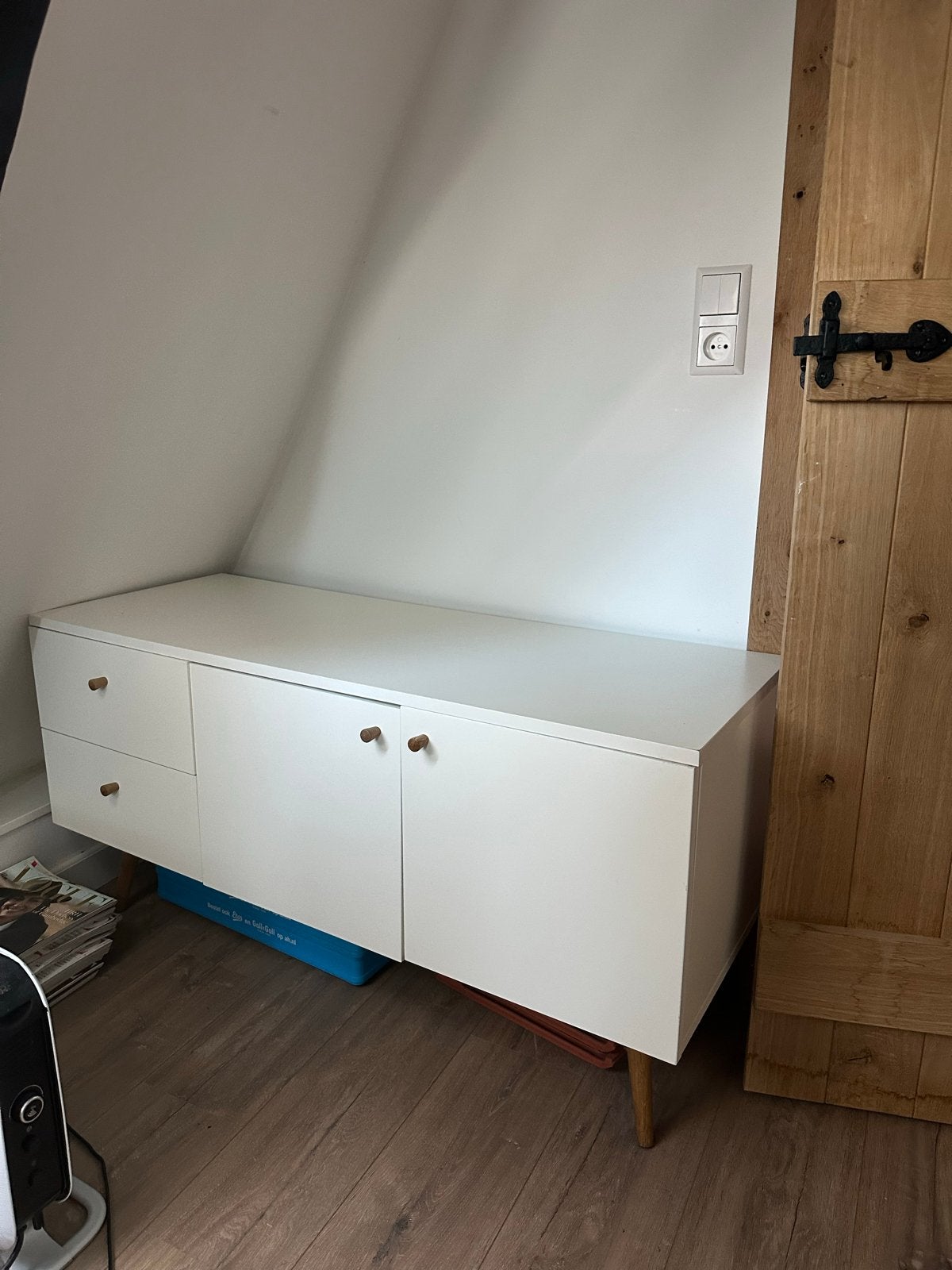 Wit Westwing TV-meubel of dressoir, Ophalen, 100 tot 150 cm, Zo goed als nieuw, Minder dan 100 cm