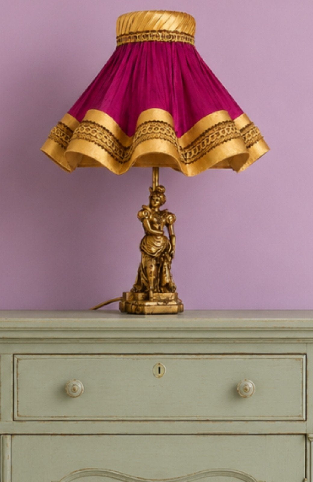 Vintage tafellamp Hollywood Regency, Ophalen of Verzenden, Stof, Minder dan 50 cm