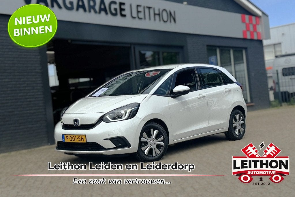 Honda Jazz 1.5 e:HEV Elegance (bj 2022, automaat), 12 maanden, 28 km/l, Euro 6, Leder en Stof