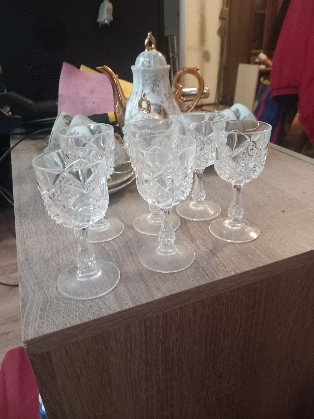 6 Cristal d'Arques-Durand Palais likeurglazen, Ophalen of Verzenden