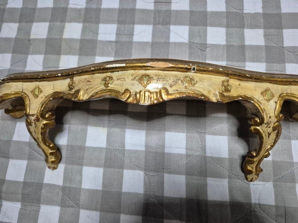 Antieke vergulde houten console, Ophalen of Verzenden
