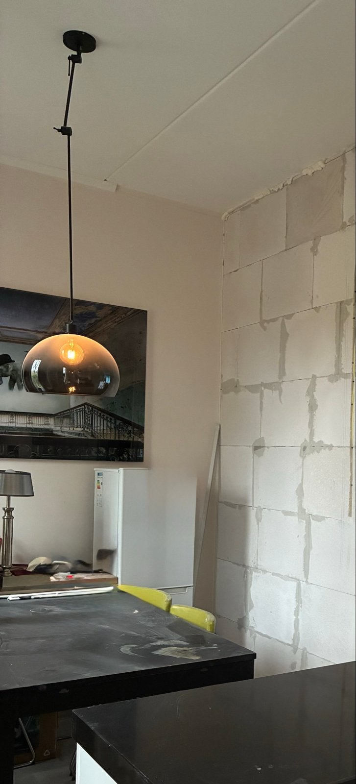 Hanglamp met knikarm voor eettafel - Gebruikt, goede staat, Ophalen, Gebruikt, Metaal