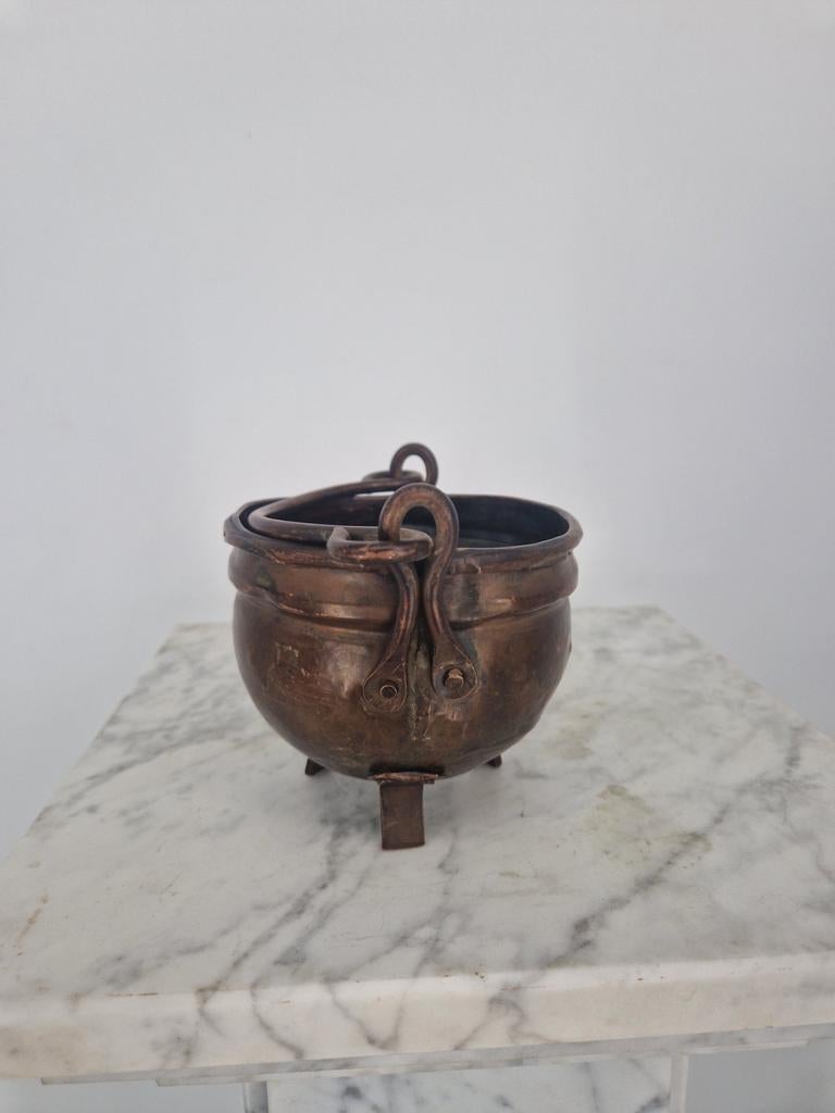 Antieke Mini Koperen Haardketel | Smeltketeltje | 3 Pootjes, Antiek en Kunst, Antiek | Koper en Brons, Ophalen of Verzenden