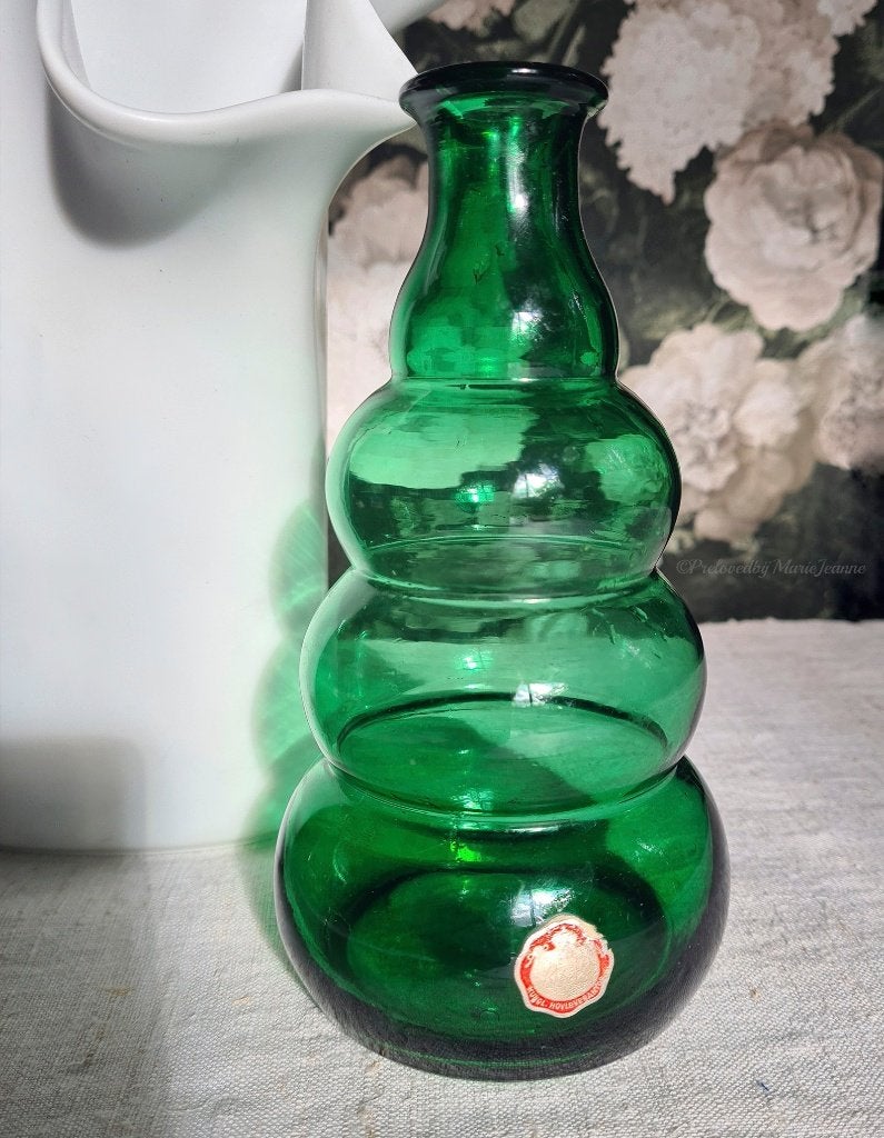 Edvin Ollers groene vaas ca. 1940 Limmareds Glasbruk Zweden., Ophalen of Verzenden