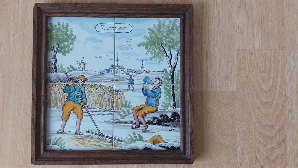 Vintage tegeltableau Zomer, Westraven Utrecht, Ophalen of Verzenden