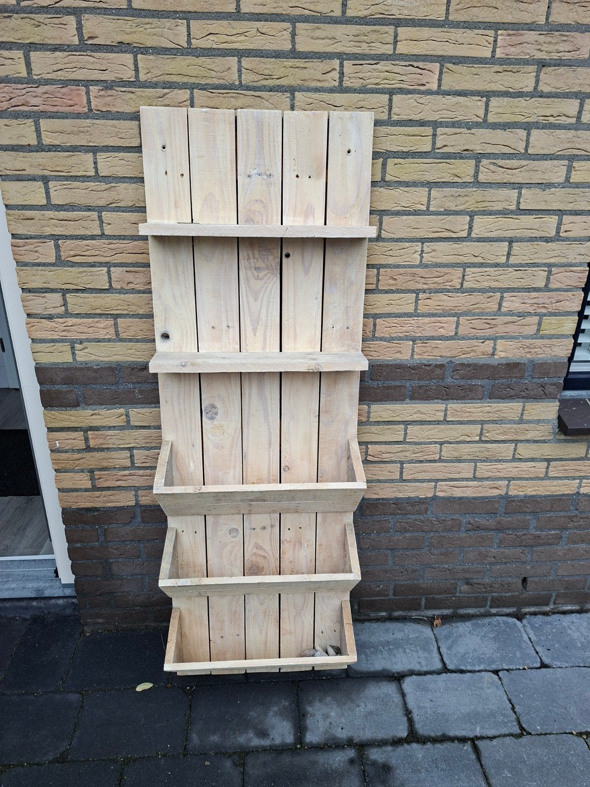 Houten plantenrek / bloembakkenrek van pallets, Tuin en Terras, Ophalen, Zo goed als nieuw, Binnen, 60 tot 100 cm