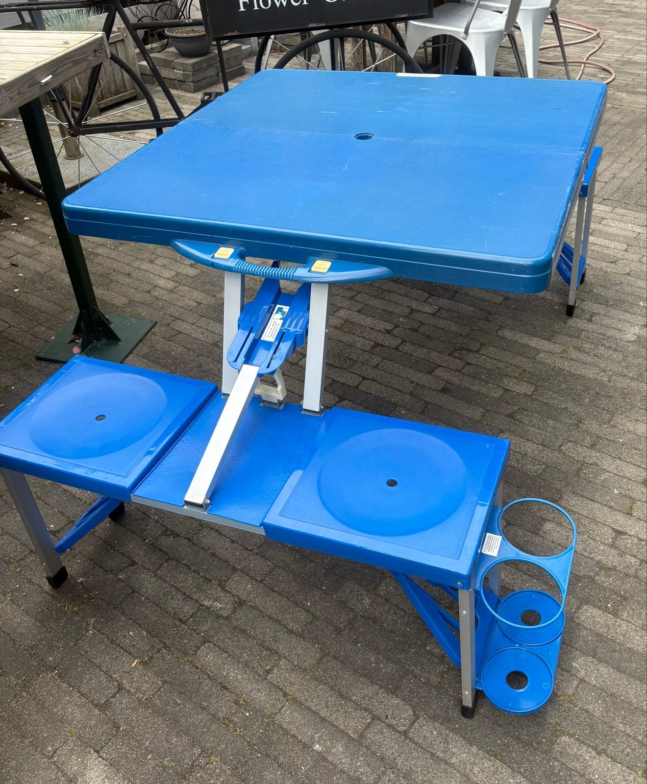 Zgan opvouwbare aluminium picknicktafel voor kinderen, Tuin en Terras, Overige materialen, Zo goed als nieuw, Rechthoekig, Ophalen