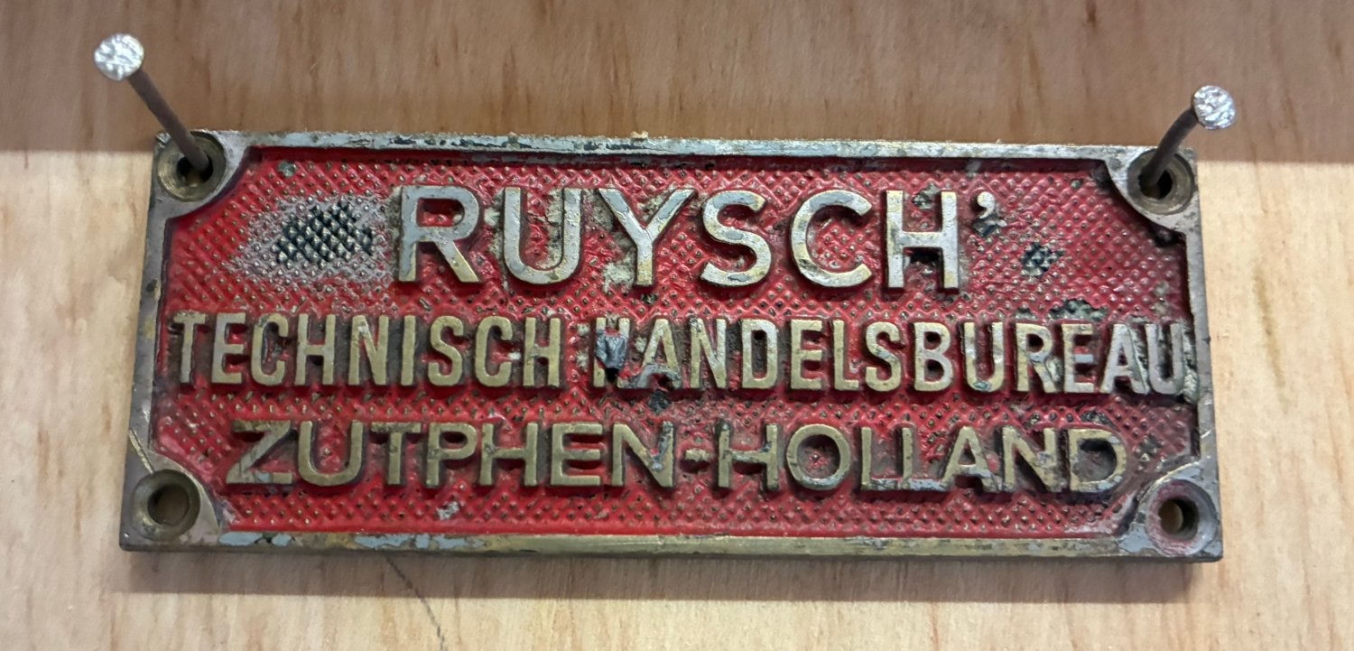 Werfplaat / reclame Ruysch Technisch handels bureau Zutphen, Antiek en Kunst, Ophalen of Verzenden