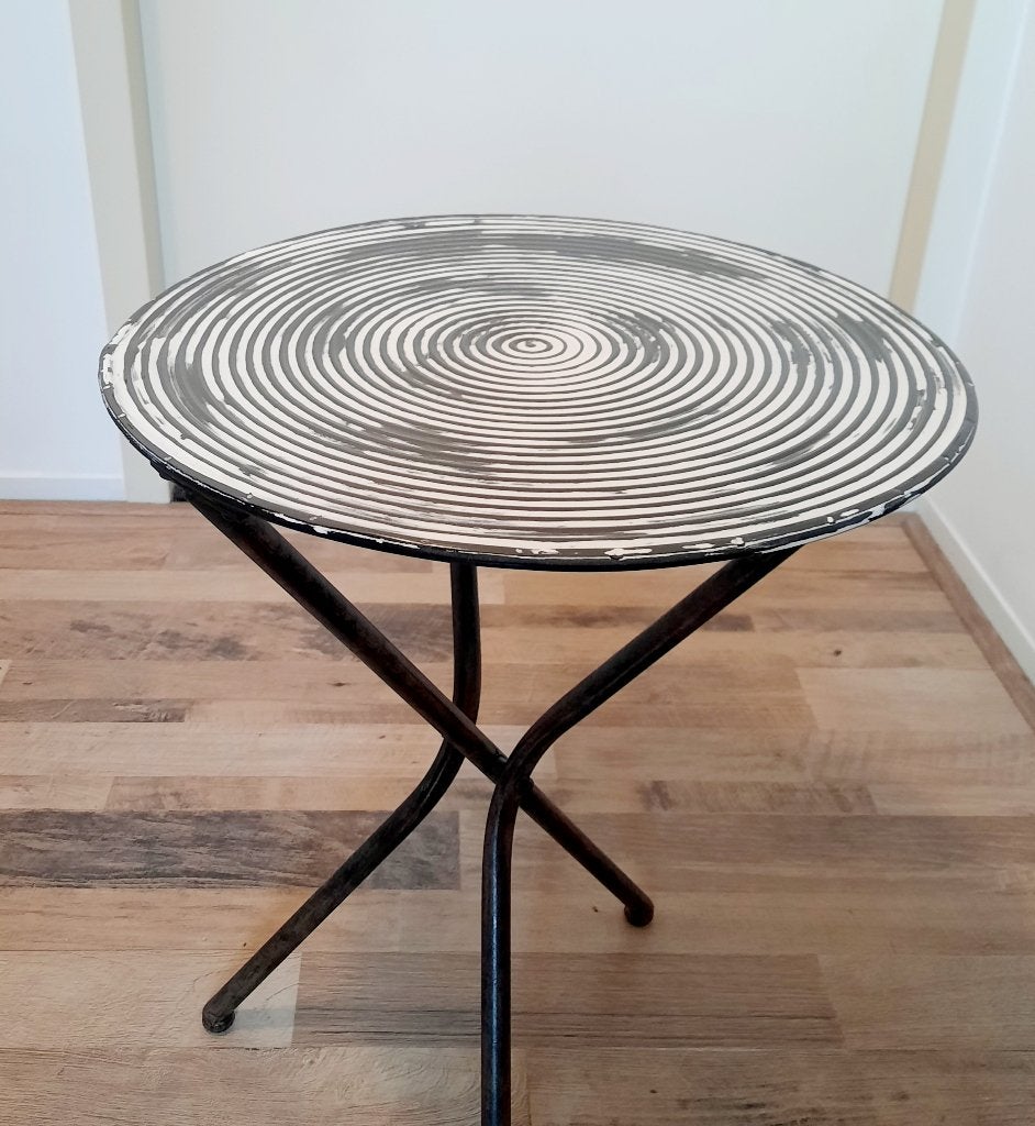 Tafeltje, Huis en Inrichting, 45 tot 60 cm, Minder dan 55 cm, Metaal of Aluminium, Rond