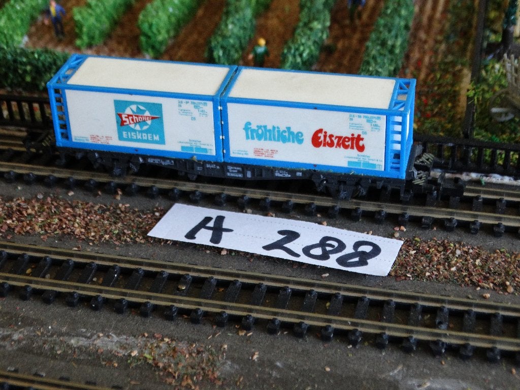 N-Spoor: Trix 51 3562 00, adv A288. Containerwagon Eiszeit, Hobby en Vrije tijd, Gelijkstroom of Wisselstroom, Trix, Wagon, Ophalen of Verzenden