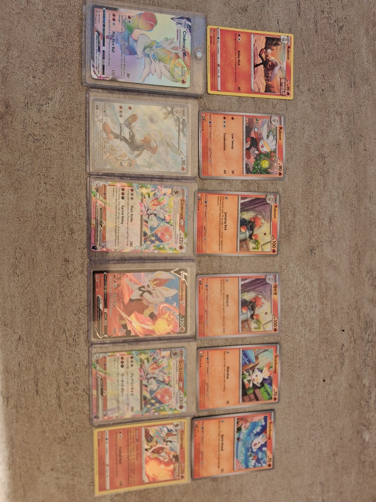 Pokémon kaarten Cinderace en evolutions, Ophalen of Verzenden, Zo goed als nieuw, Meerdere kaarten, Foil