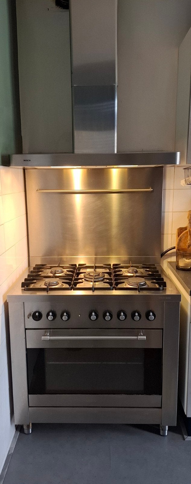 Bosch 5 pits gasfornuis met oven, Ophalen, Gebruikt, 60 cm of meer, Gas