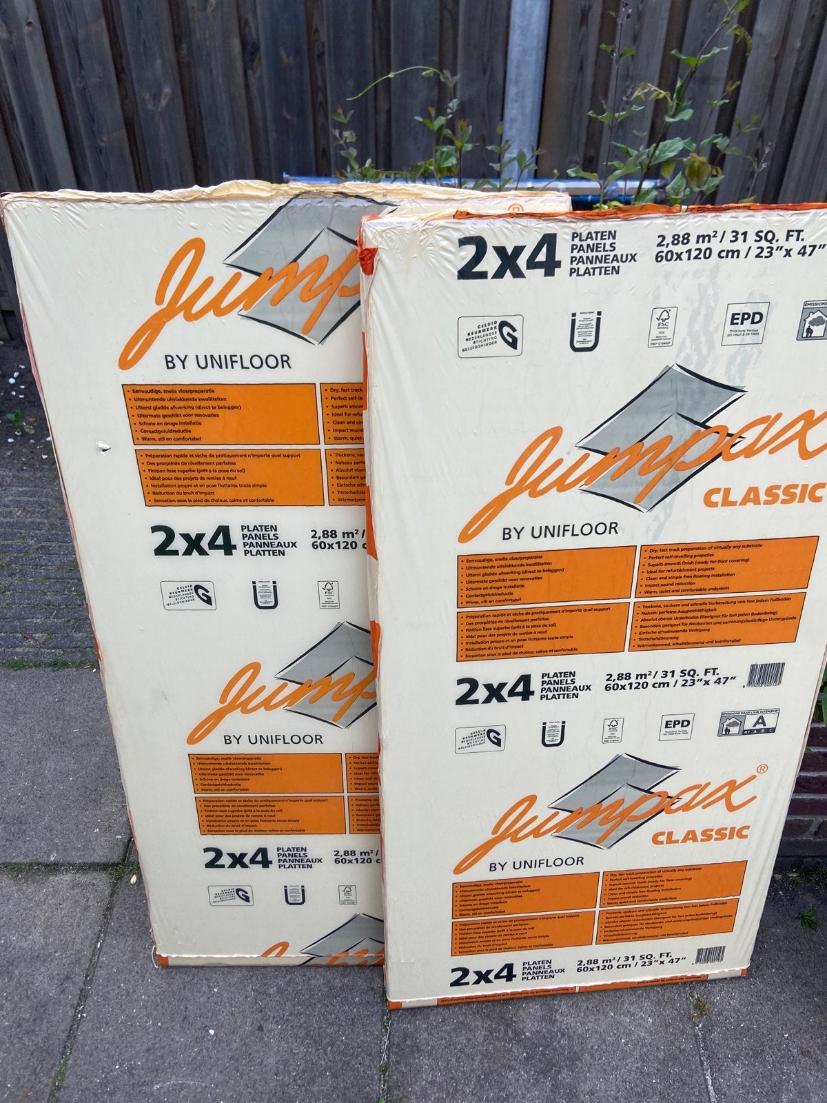 Jumpax Classic ondervloer 10 mm - 2x4 platen (2,88 m²), Doe-het-zelf en Verbouw, Vloerdelen en Plavuizen, 30 cm of meer, 50 tot 150 cm