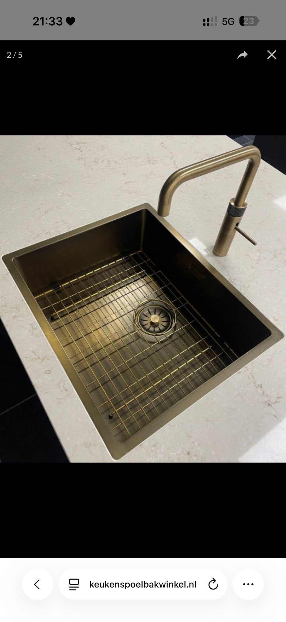 Lorreine 50SP Messing Patina Luxe Keukenspoelbak, Ophalen, Goud, Nieuw, Metaal
