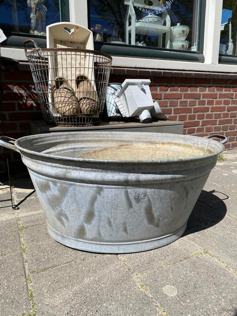 Grote Zinken Teil, Zink, Brocante, Plantenbak, Ophalen, Zo goed als nieuw, Overige vormen