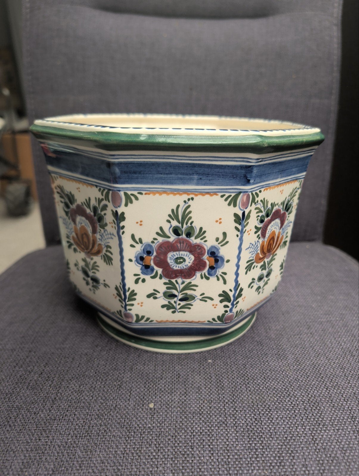 Handgeschilderde Delfts Holland bloempot, Antiek en Kunst, Ophalen of Verzenden