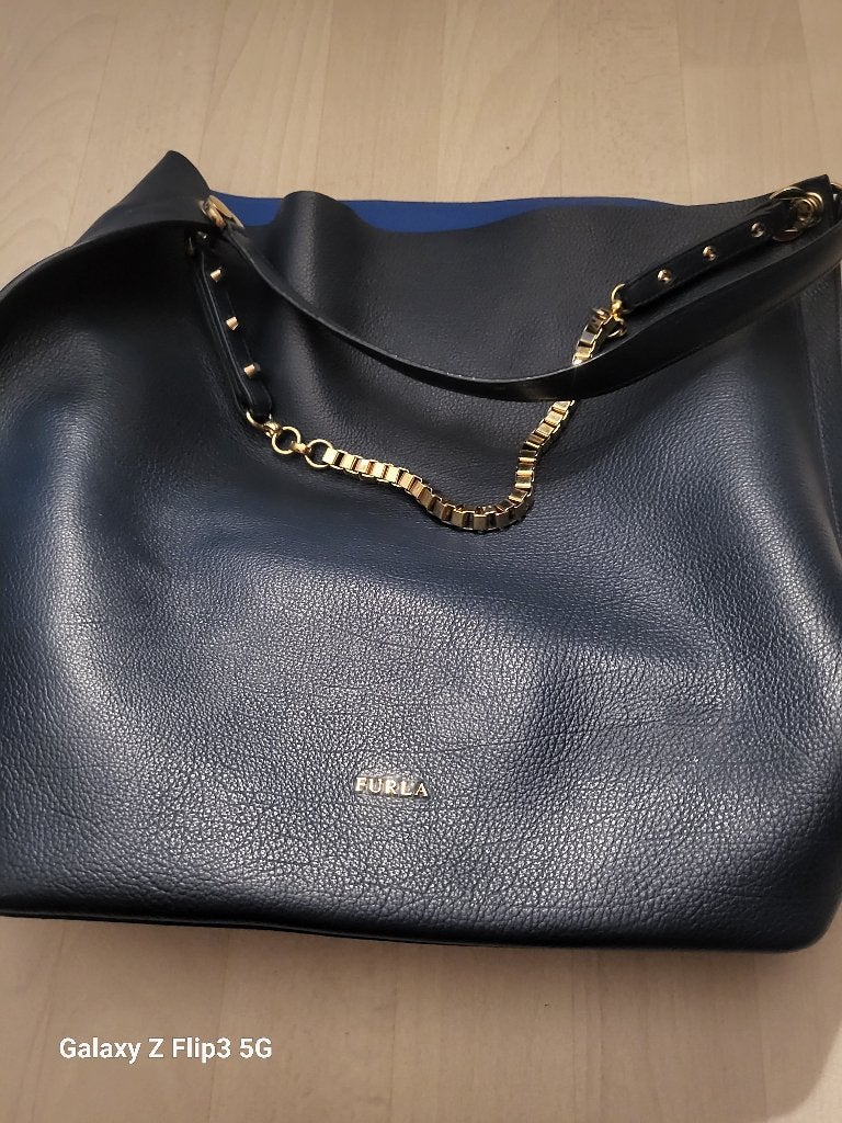 Furla dames tas, Ophalen of Verzenden, Zo goed als nieuw, Blauw, Handtas