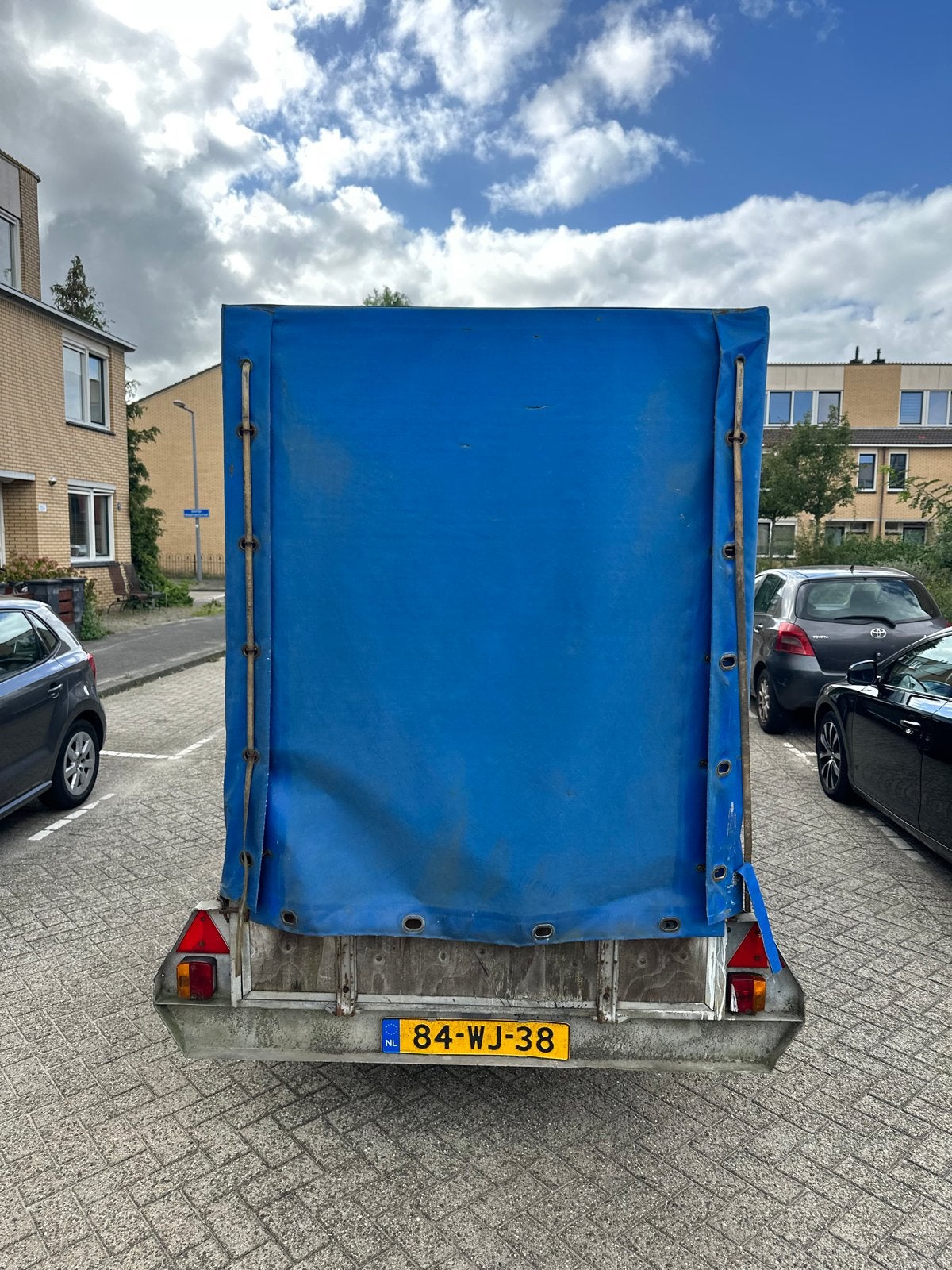Dubbelassige aanhangwagen met huif - technisch goed, Auto diversen, Ophalen, Gebruikt