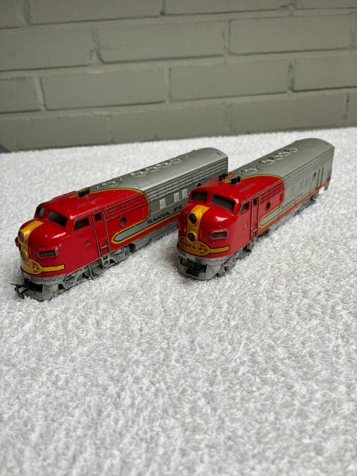 Märklin HO 3060 + 4060 USA F7 Santa Fe dieselloc 2-delig, Wisselstroom, Gebruikt, Locomotief, Ophalen of Verzenden