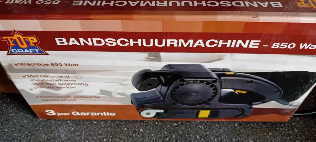 Nieuwe Bandschuurmachine 850 Watt - Top Craft, Ophalen of Verzenden, Nieuw, 600 tot 1200 watt, Bandschuurmachine