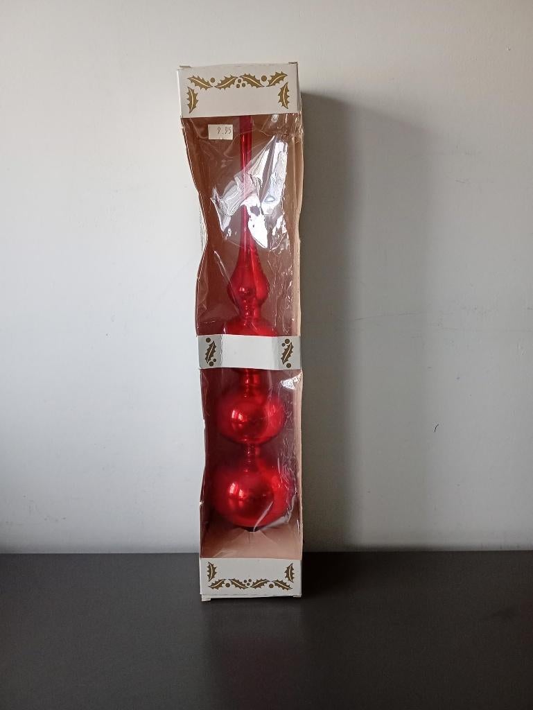 Grote rode glazen kerstboom piek 40 cm, Diversen, Kerst, Ophalen of Verzenden, Gebruikt