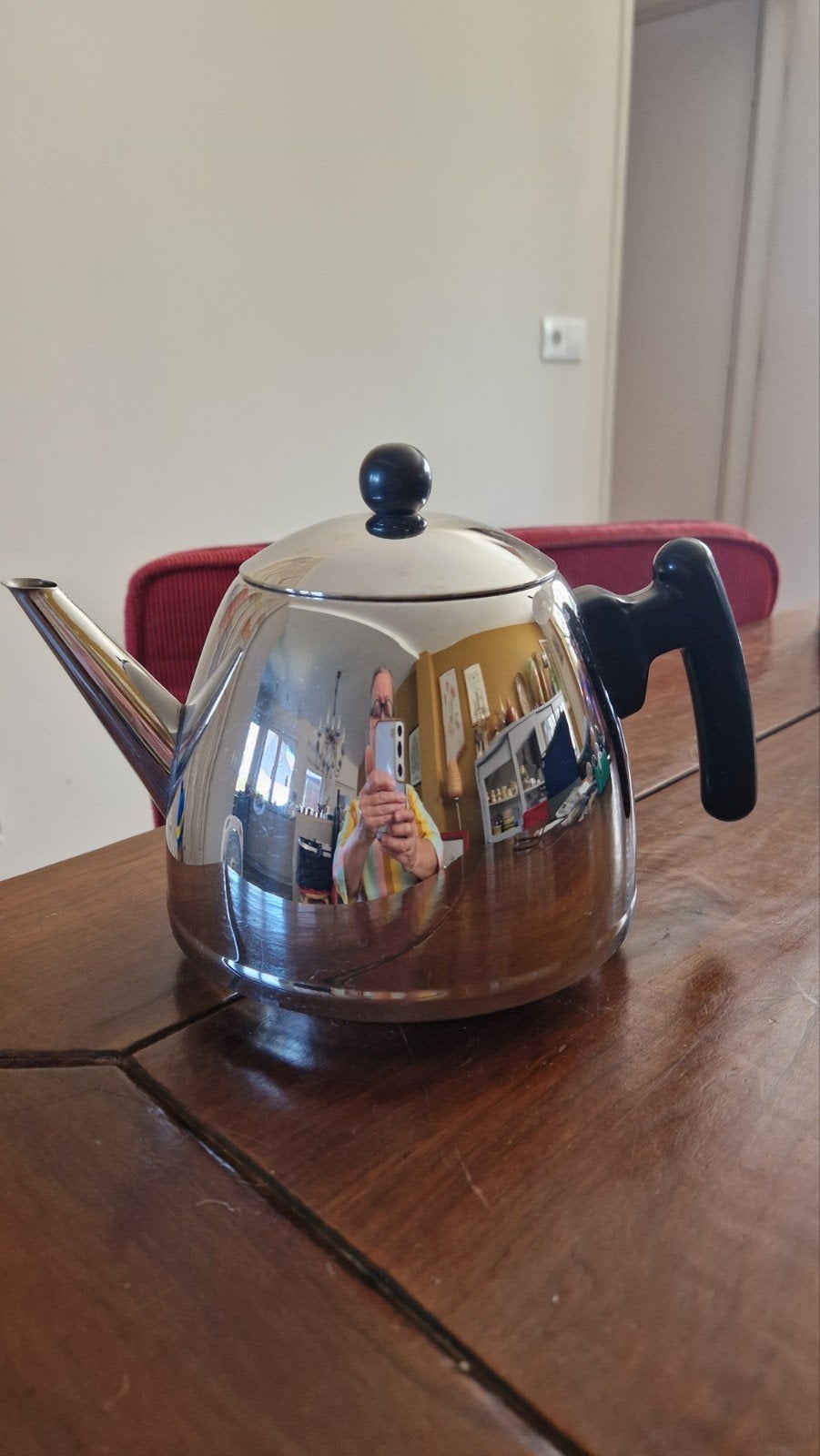 Bredemeijer Duet Theepot 1.2L RVS Zo goed als nieuw, Huis en Inrichting, Theepot/fluitketel, Bredemeijer, Zilver, Ophalen of Verzenden