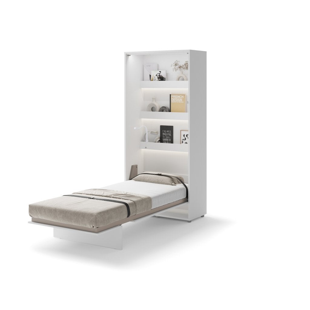 Concept opklapbed verticaal - 90x200 - Wit hoogglans, Niet ingevuld, Niet ingevuld, Niet ingevuld