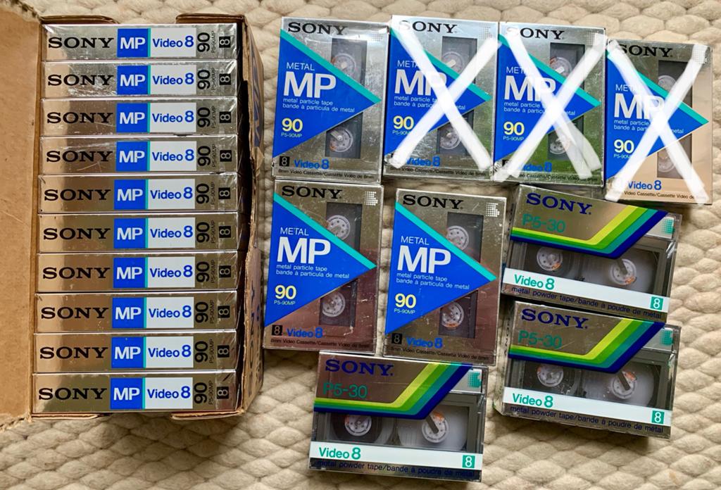 16x NOS Sony Video 8 cassettes P5-90MP P5-30 NIEUW 8mm tapes, 8mm, (Video)band, Ophalen of Verzenden, Sony