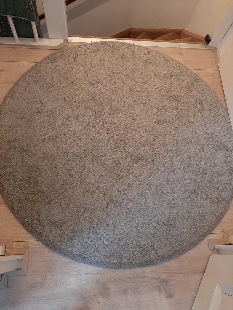 Rond grijs kleed Ikea 130 doorsnede, Ophalen, Gebruikt, Rond, Grijs