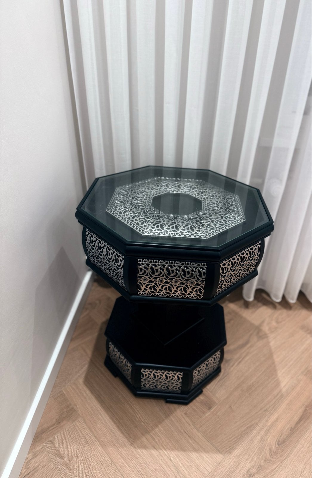 Set van 2 identieke bijzettafeltjes met Marokkaans design, Minder dan 55 cm, Overige vormen, Ophalen, 45 tot 60 cm