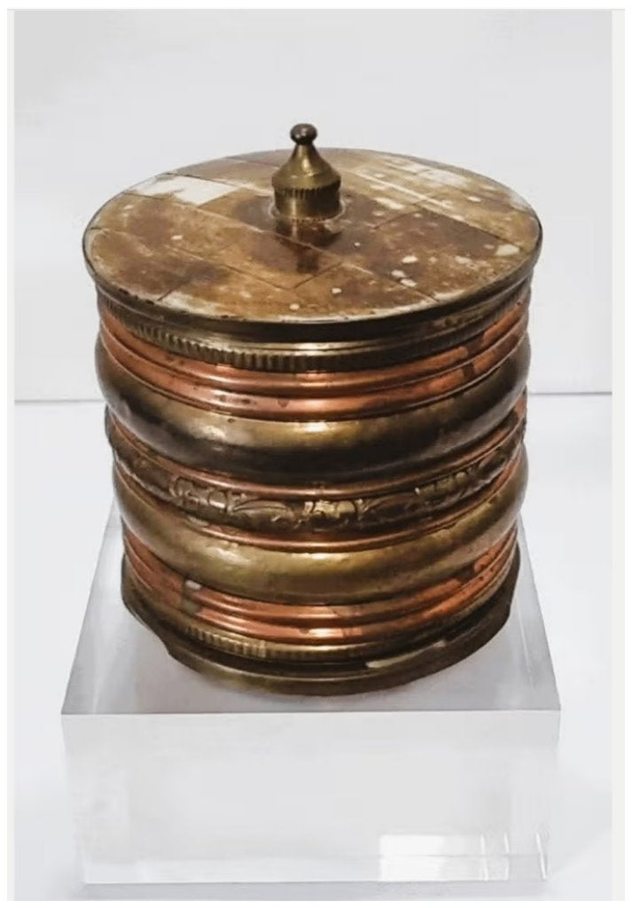 Indisch koperen doosje., Ophalen of Verzenden
