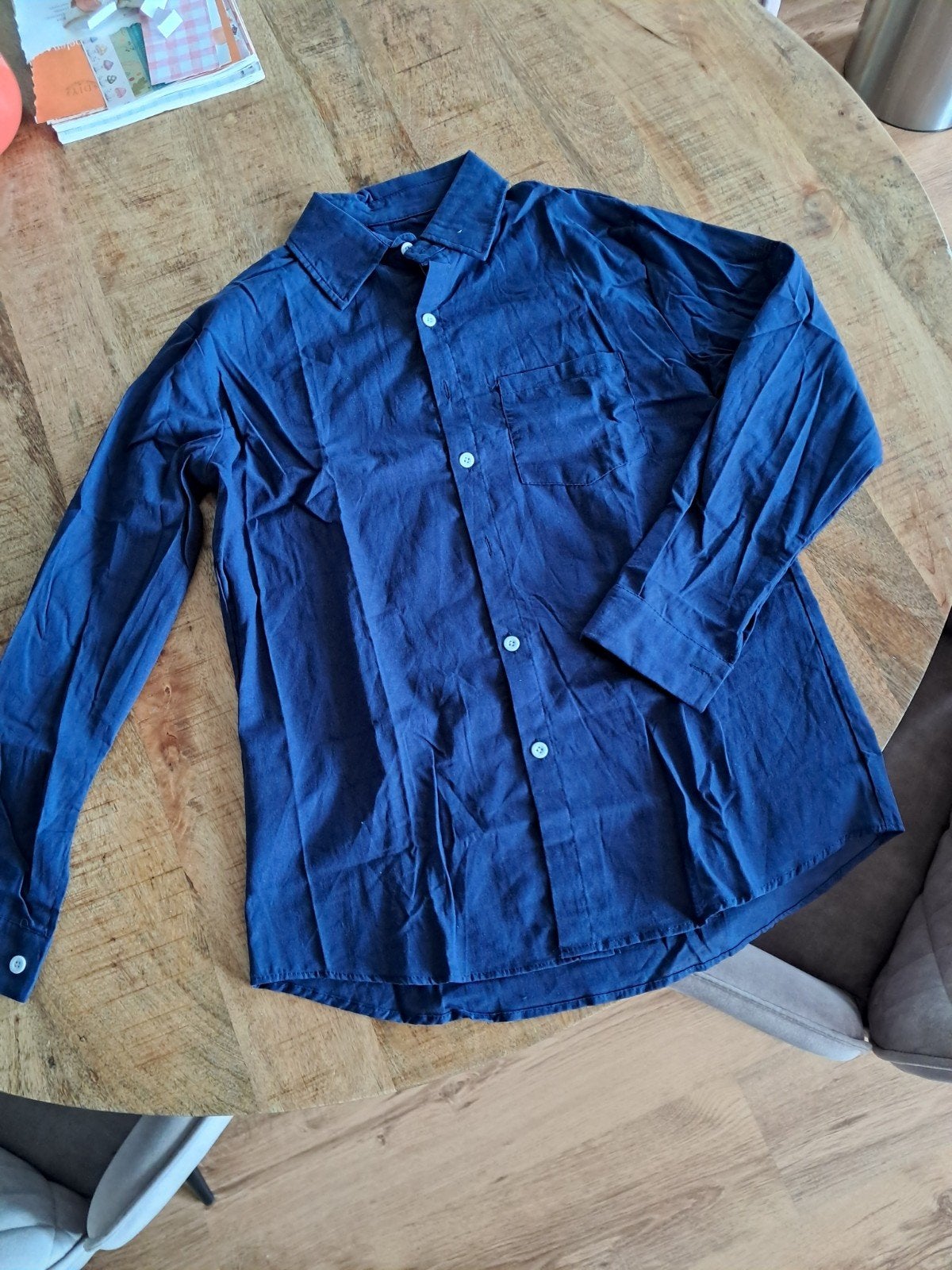 heren blouse overhemd  L / XL, Ophalen of Verzenden, Nieuw, Blauw, Halswijdte 43/44 (XL)