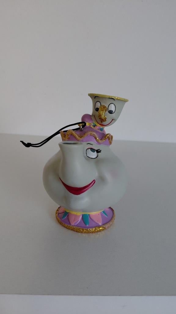Ornament Disney Belle en het beest potts en chip, Verzamelen, Disney, Zo goed als nieuw, Ophalen of Verzenden