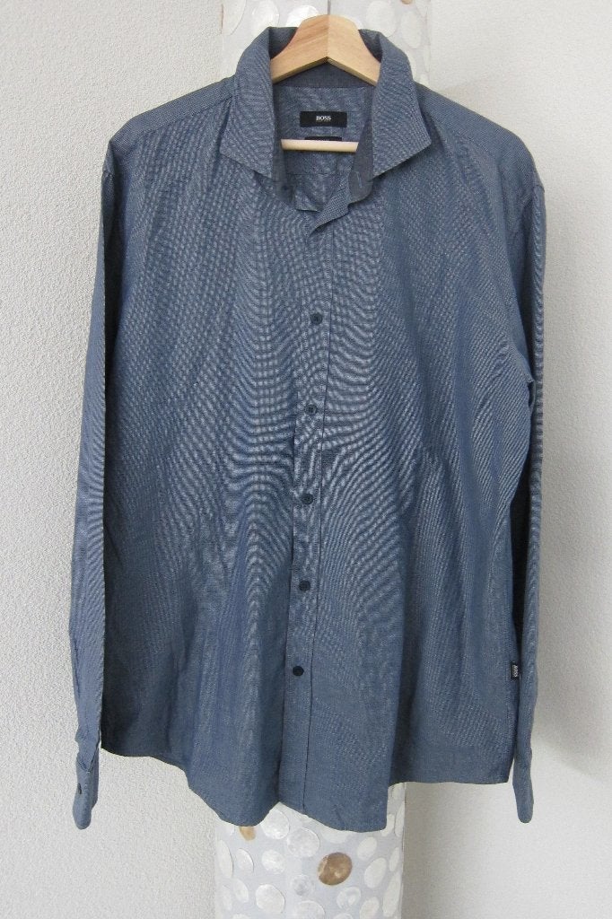 Hugo boss overhemd blauw slim fit 2xl xxl, Blauw, Zo goed als nieuw, Hugo Boss, Merkfreak