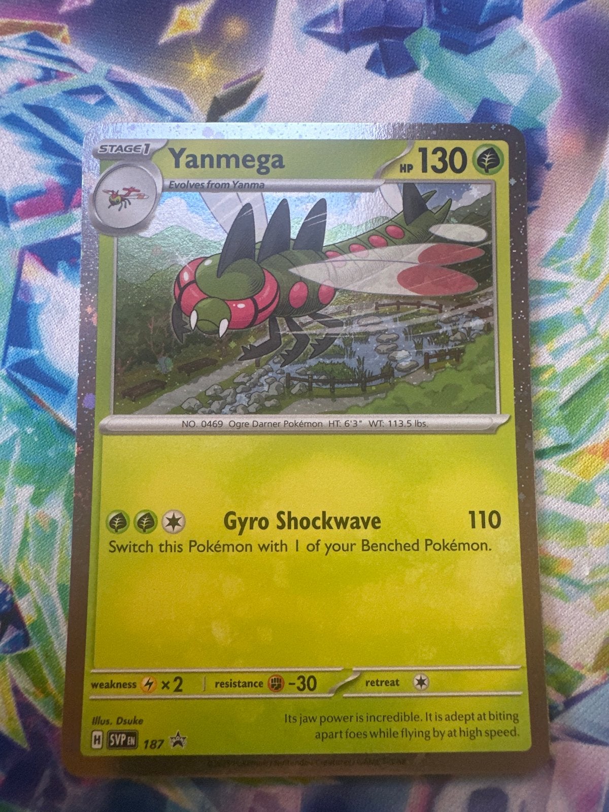 Yanmega SVP187 Scarlet & Violet Promo Pokémon Kaart, Ophalen of Verzenden, Zo goed als nieuw, Losse kaart, Foil