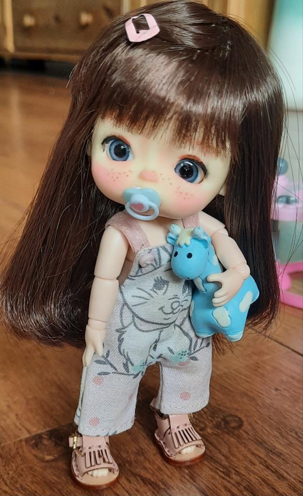 Bjd 13 cm ob11 fullset StoDoll ooak pop met blikje, Ophalen of Verzenden, Zo goed als nieuw, Pop
