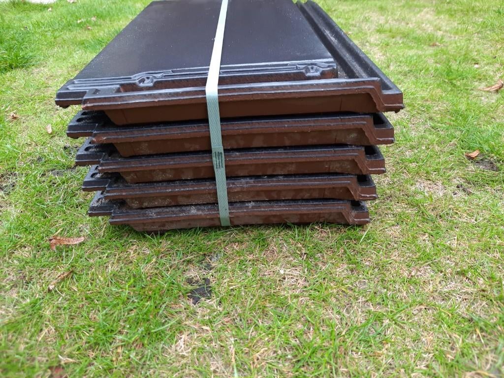 Dakpan Monier Tuile Plat, Ophalen, 10 tot 15 m², Steen of Klei, Zwart