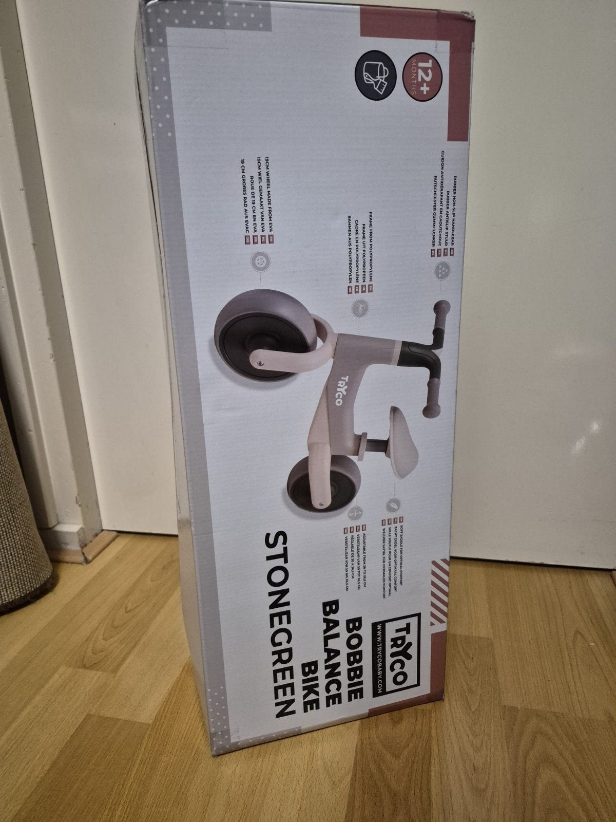 Tryco Bobbie Balance Bike Stonegreen Loopfiets, Ophalen of Verzenden, Nieuw, Minder dan 16 inch, Tryco