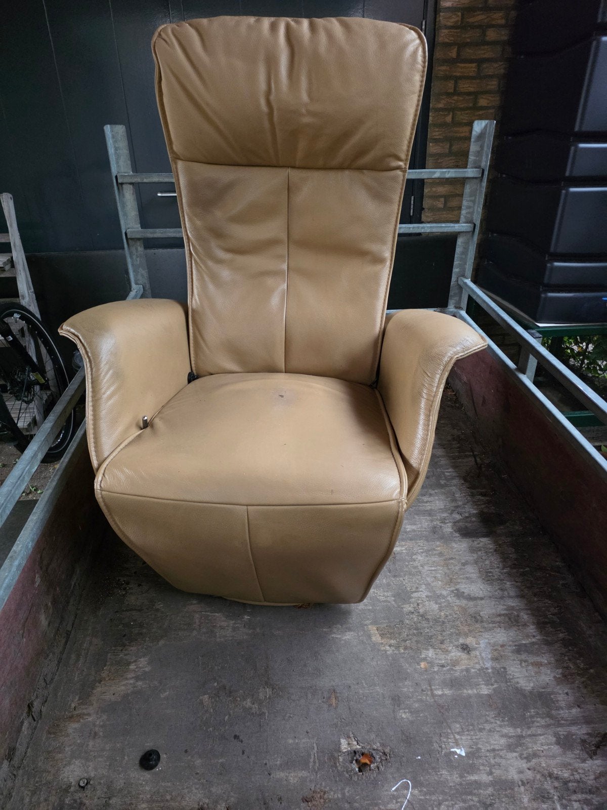 gratis afhalen relaxfauteuil, Ophalen, Gebruikt, Leer, 50 tot 75 cm