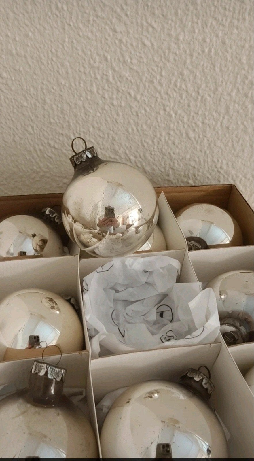 Oude kerstballen zilver (2), Ophalen of Verzenden