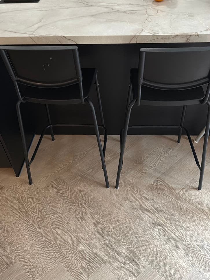 2 zwarte barkrukkken (ikea), Ophalen of Verzenden, Gebruikt, Rechthoekig, 50 tot 100 cm