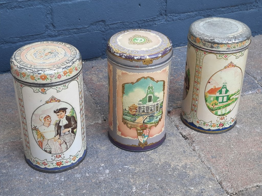 Vintage blikken Albert Heijn 3 stuks, Ophalen of Verzenden, Gebruikt, Overige