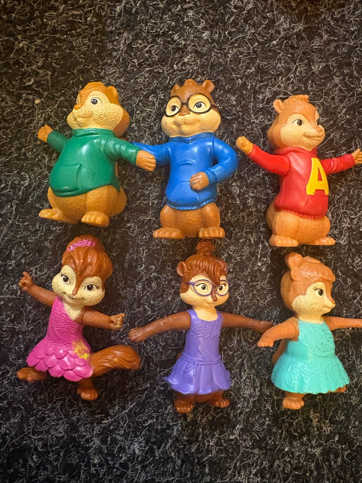 Complete set van 6 Alvin en de Chipmunks figuren, Verzamelen, Ophalen of Verzenden, Gebruikt